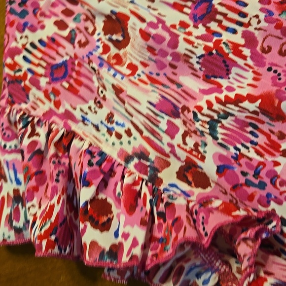 Pink Patterned Blouse with Ruffle Sleeves - Picture 4 of 4
